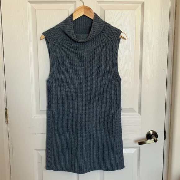 Wilfred Durandal Wool Sleeveless Sweater Tunic in Blue - Picture 1 of 6